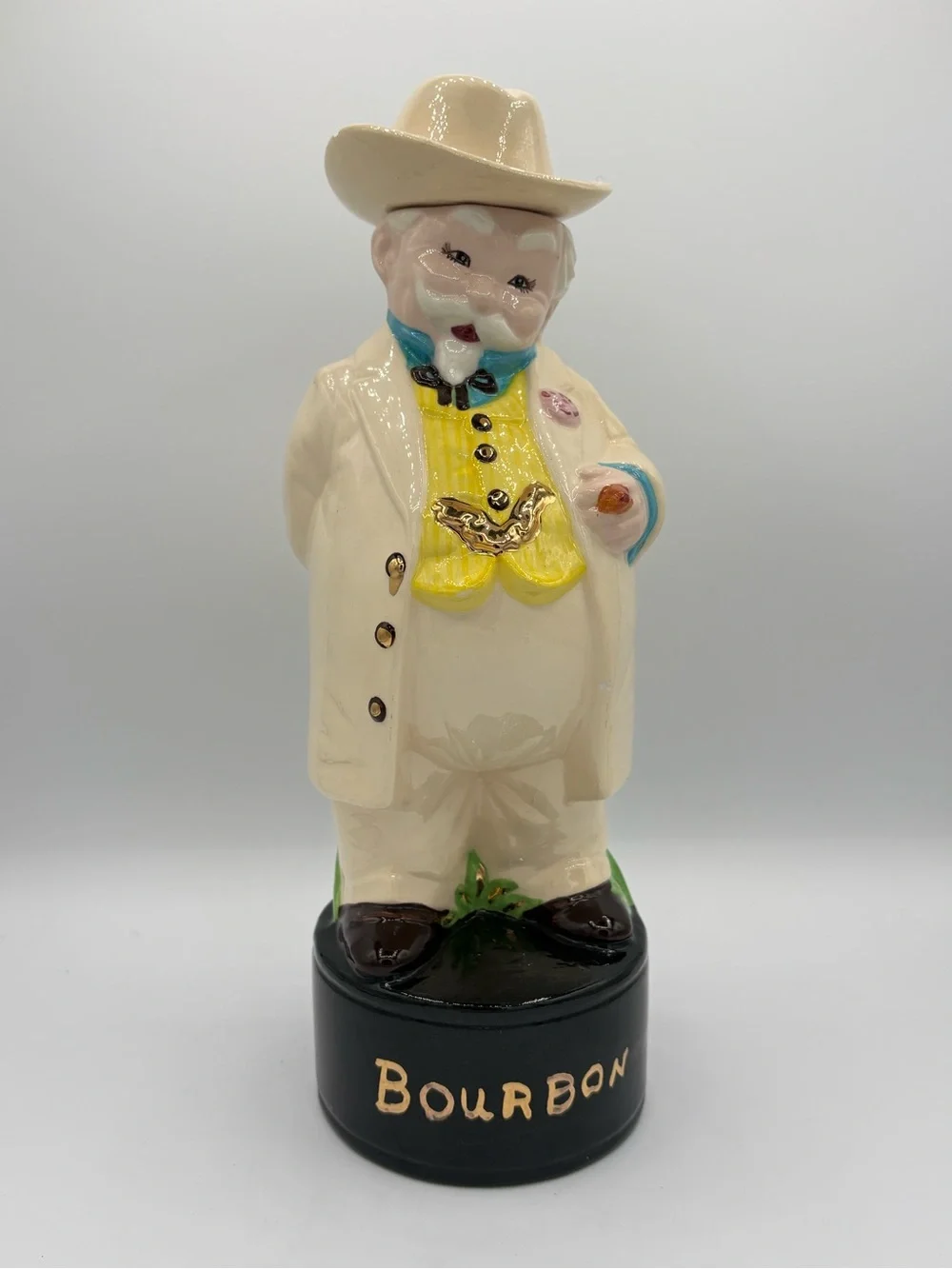 Vintage LADD Bourbon Decanter Southern Gentleman Figural Ceramic Barware
